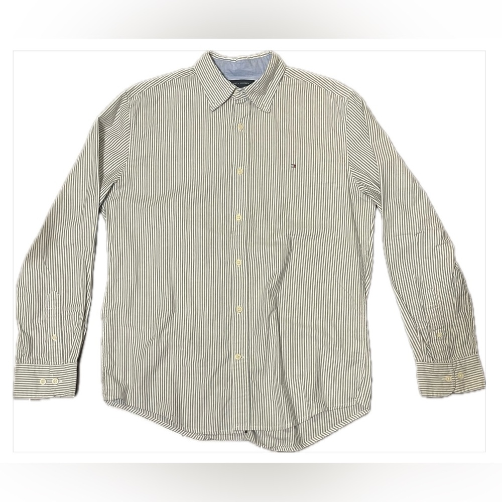 Vintage Tommy Hilfiger long sleeved button up, striped shirt